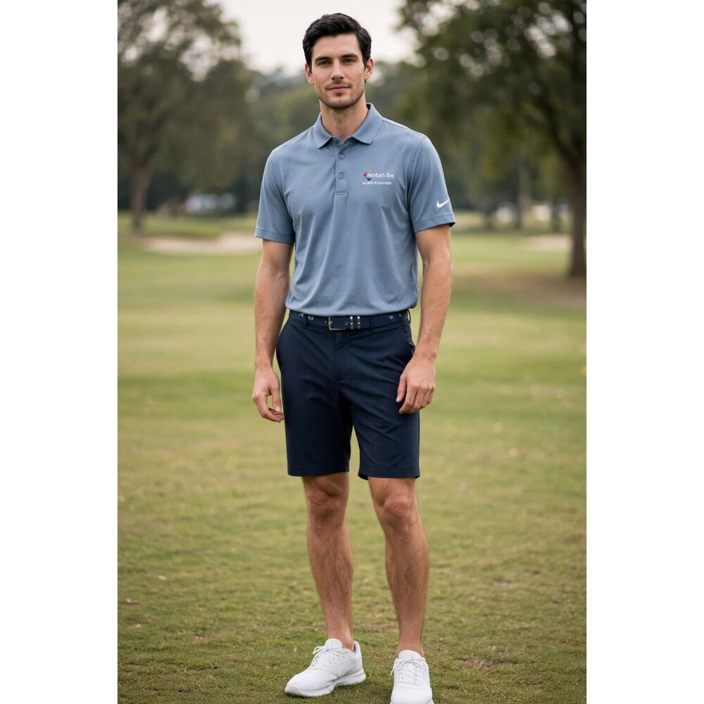 Nike Mens L Light Blue Dri-Fit Golf Polo Shirt Embroidered Tournament Logo NWT